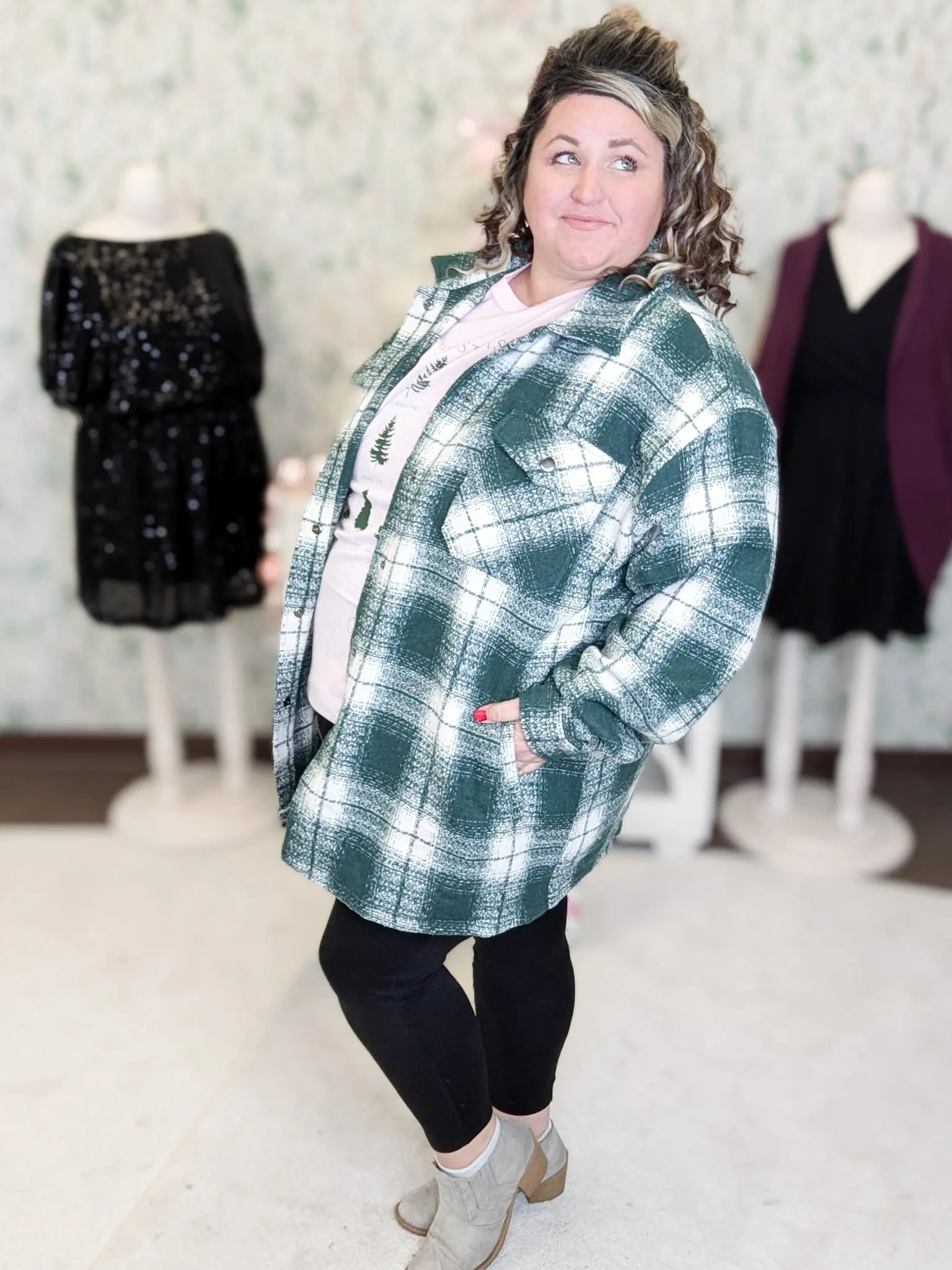 SALE- Evangeline Snowstorm Plaid Shacket (3 colors)
