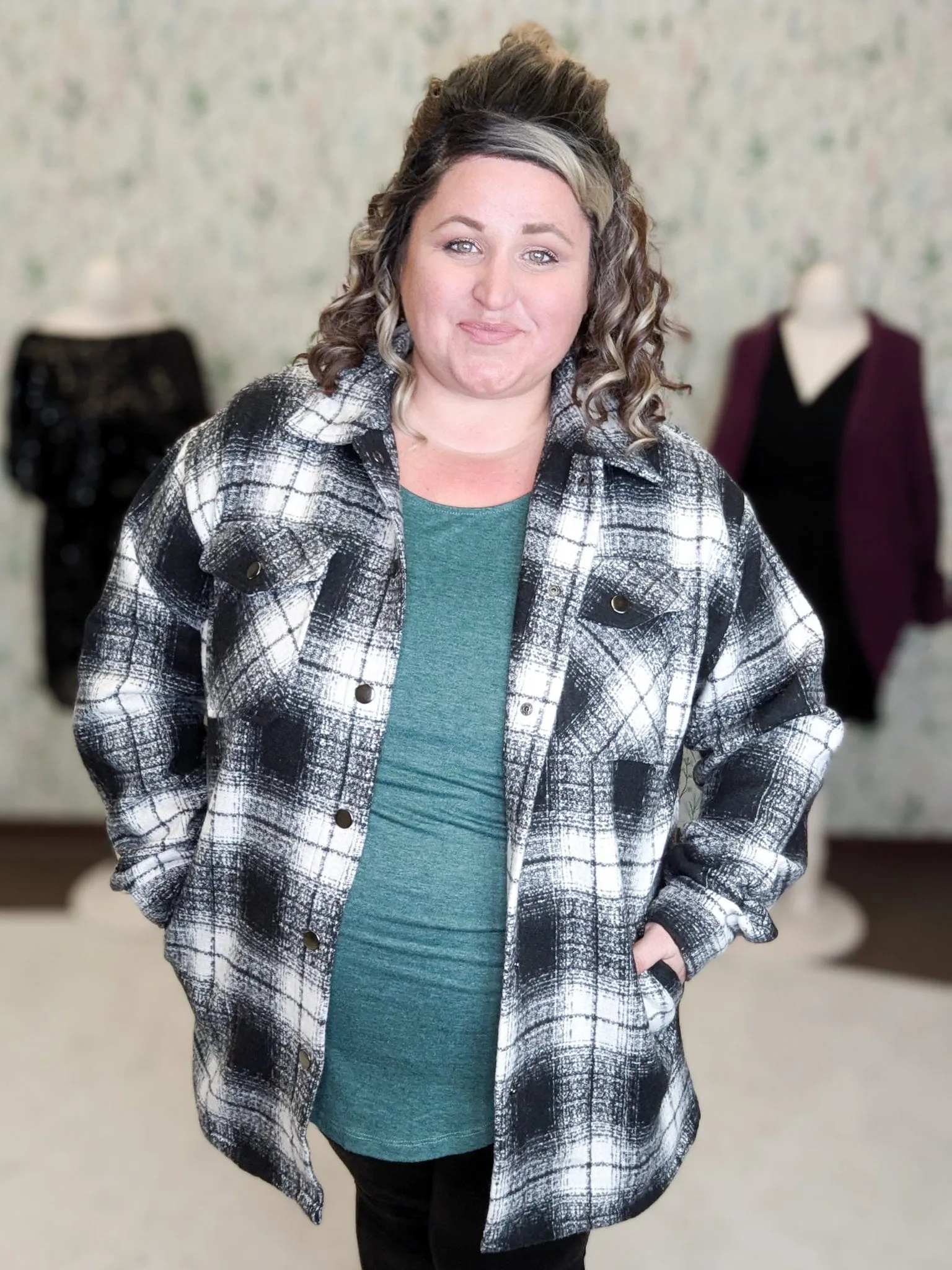 SALE- Evangeline Snowstorm Plaid Shacket (3 colors)