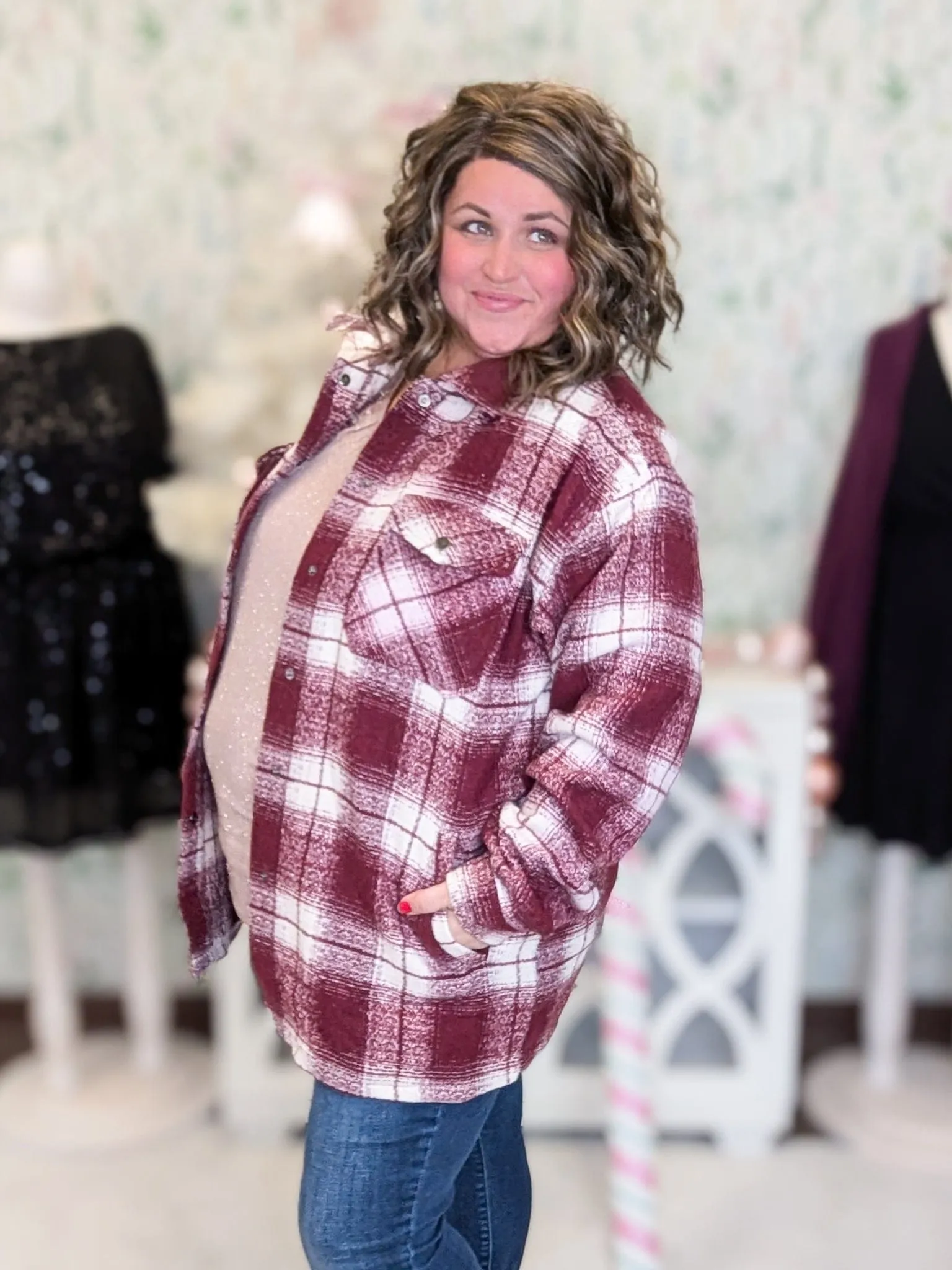 SALE- Evangeline Snowstorm Plaid Shacket (3 colors)