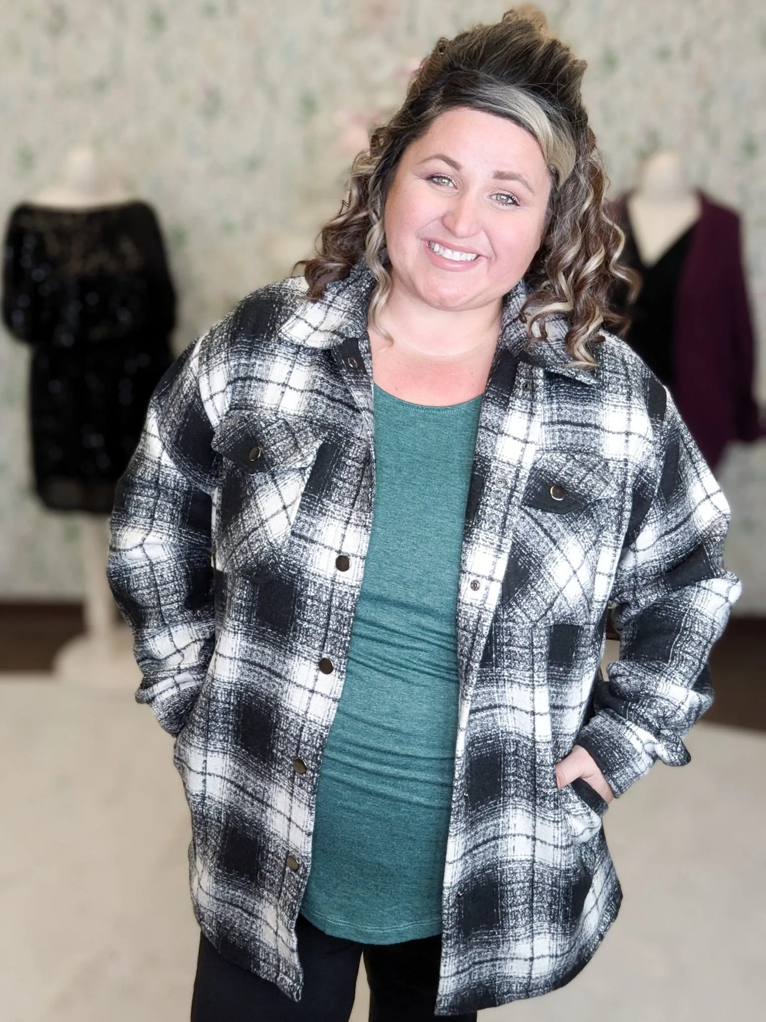 SALE- Evangeline Snowstorm Plaid Shacket (3 colors)