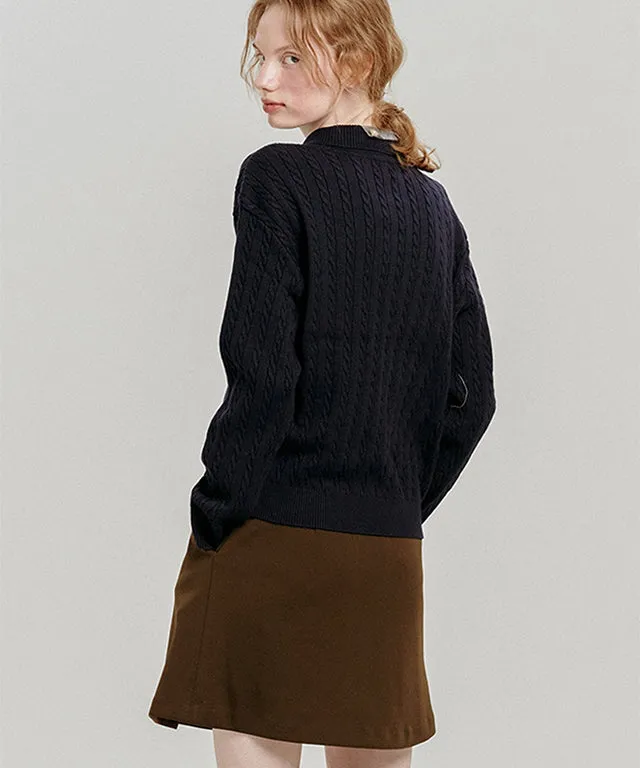 [SAMPLE SALE]LE SONNET  Duke Cable Knit - 2Colors
