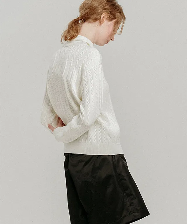 [SAMPLE SALE]LE SONNET  Duke Cable Knit - 2Colors