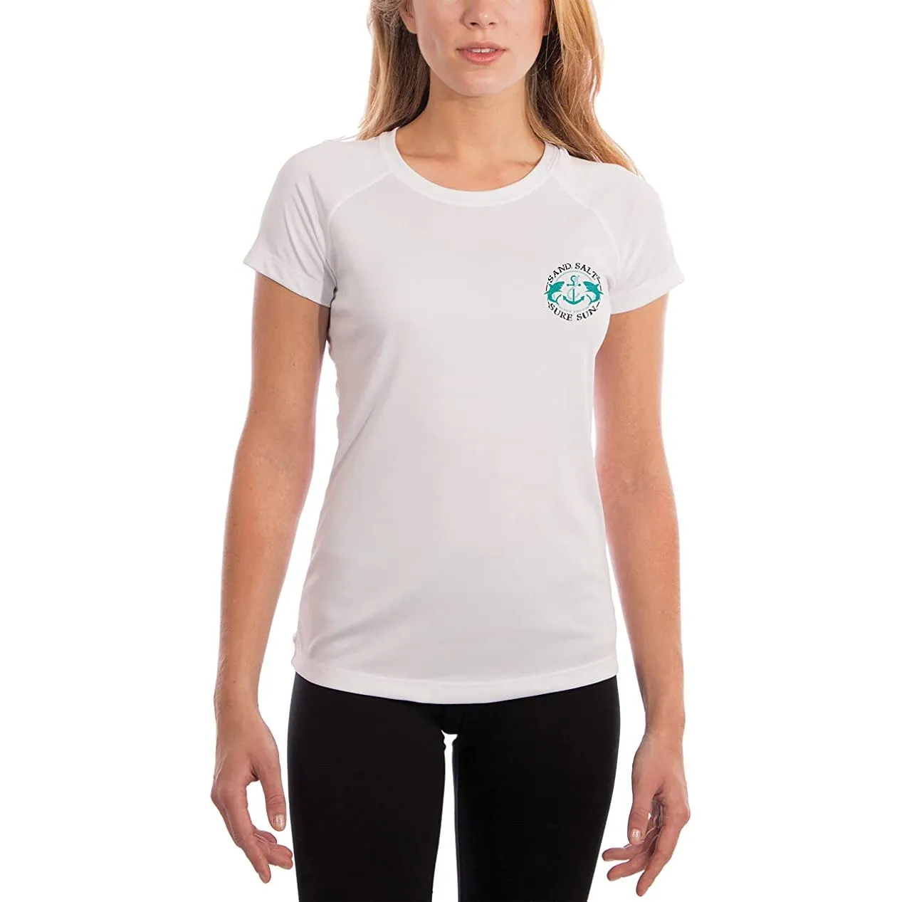 SAND.SALT.SURF.SUN. Dolphin Tribal Women's UPF 50  UV Sun Protection Performance Short Sleeve T-Shirt