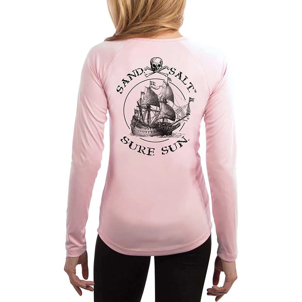 SAND.SALT.SURF.SUN. Vintage Ship Women's UPF 50  UV Sun Protection Performance Long Sleeve T-Shirt