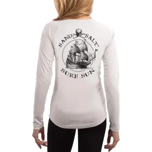 SAND.SALT.SURF.SUN. Vintage Ship Women's UPF 50  UV Sun Protection Performance Long Sleeve T-Shirt