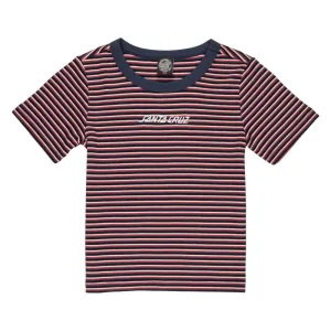 Santa Cruz Womens T-Shirt Strip Logo Emb T-Shirt - Black Stripe