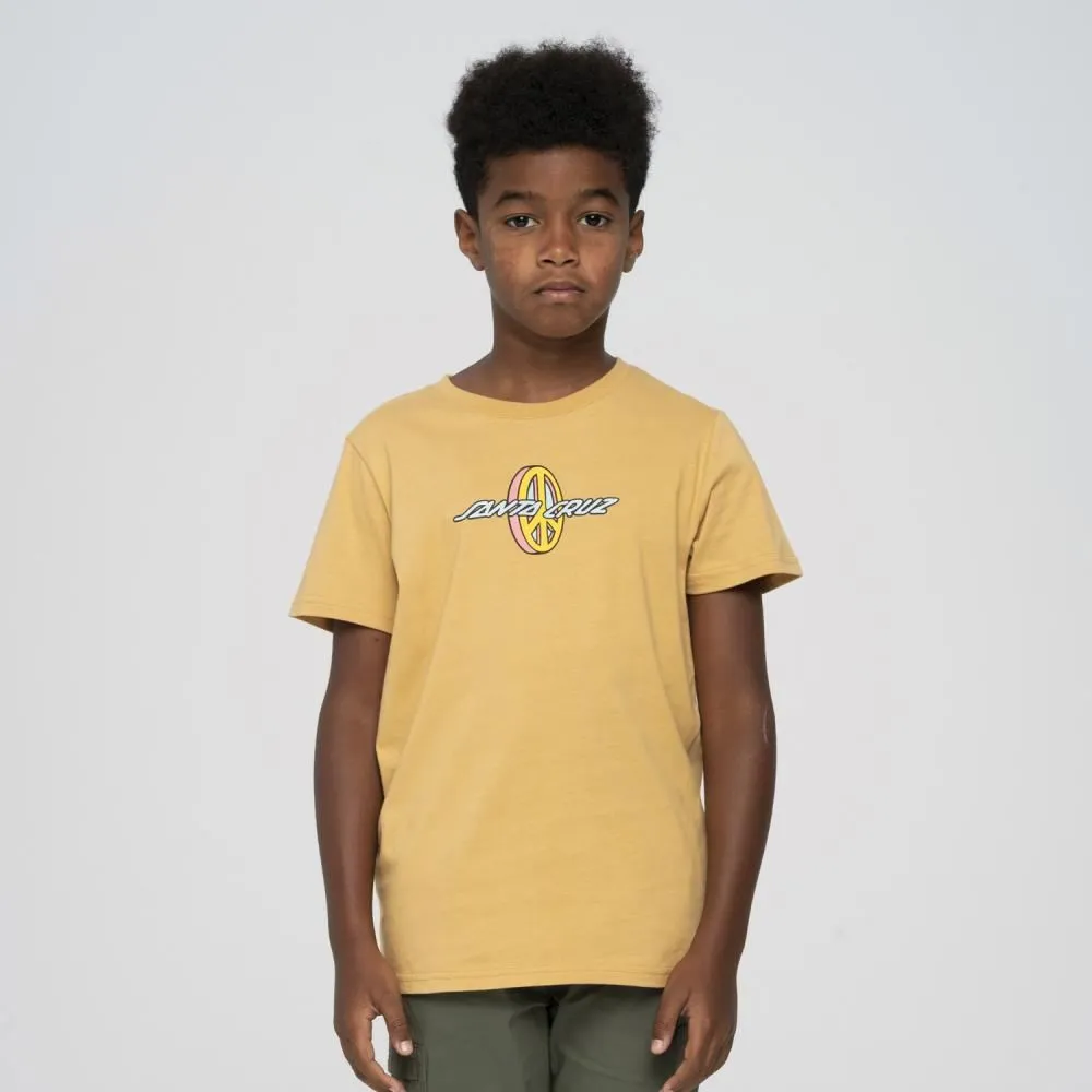 Santa Cruz Youth T-Shirt Youth Peace Strip T-Shirt - Parchment