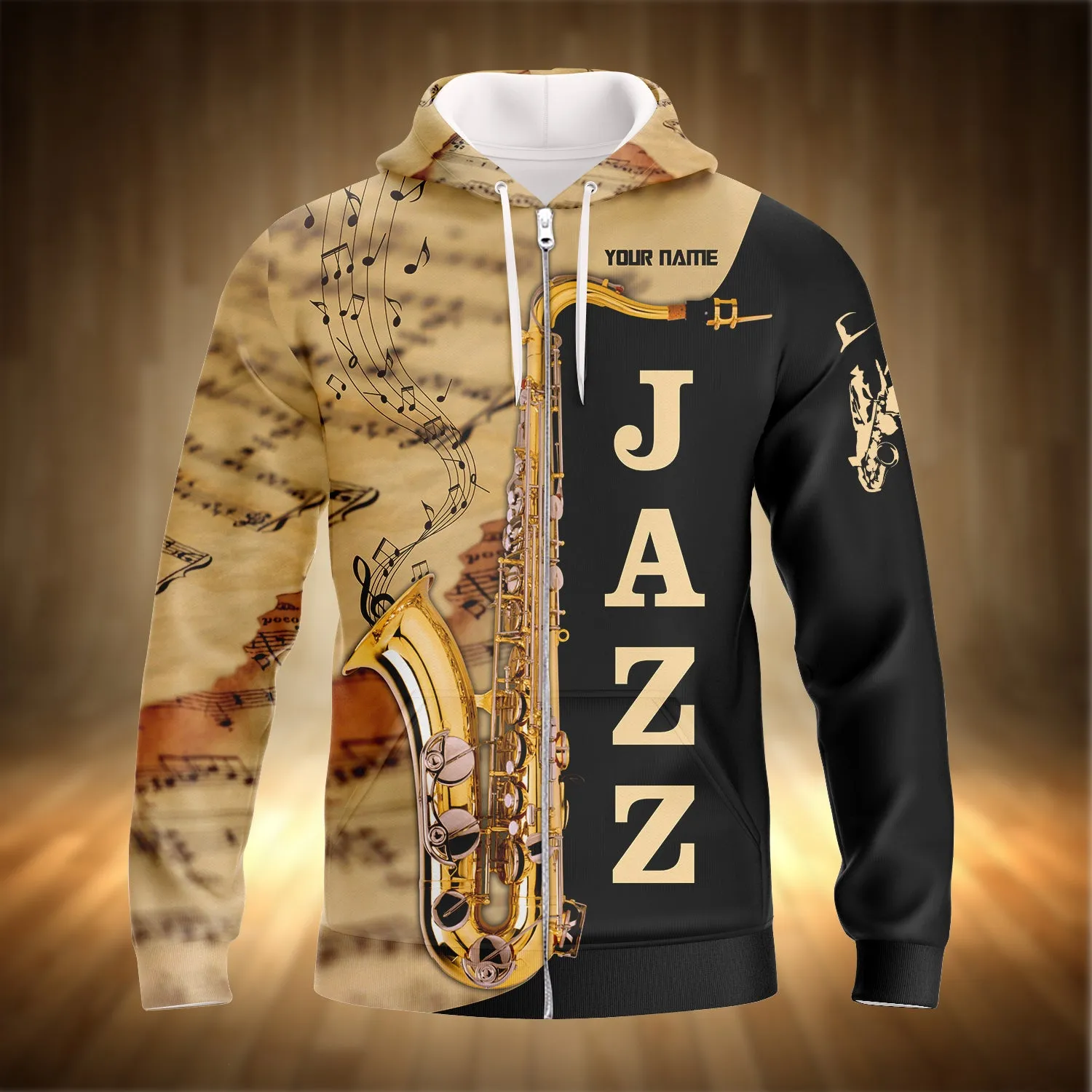 Saxophone Jazz Personalized Name 3D Full Print Shirts 03
