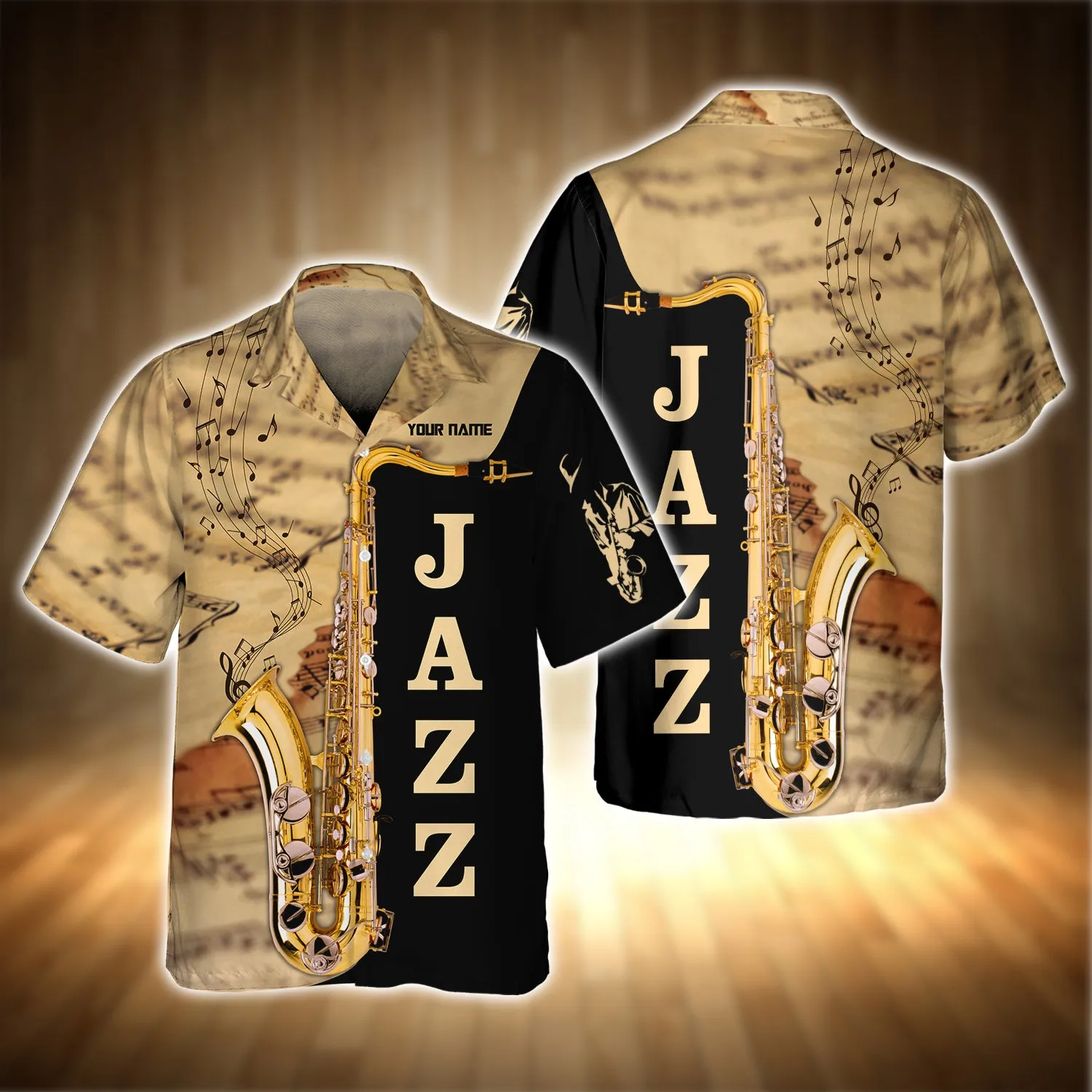 Saxophone Jazz Personalized Name 3D Full Print Shirts 03