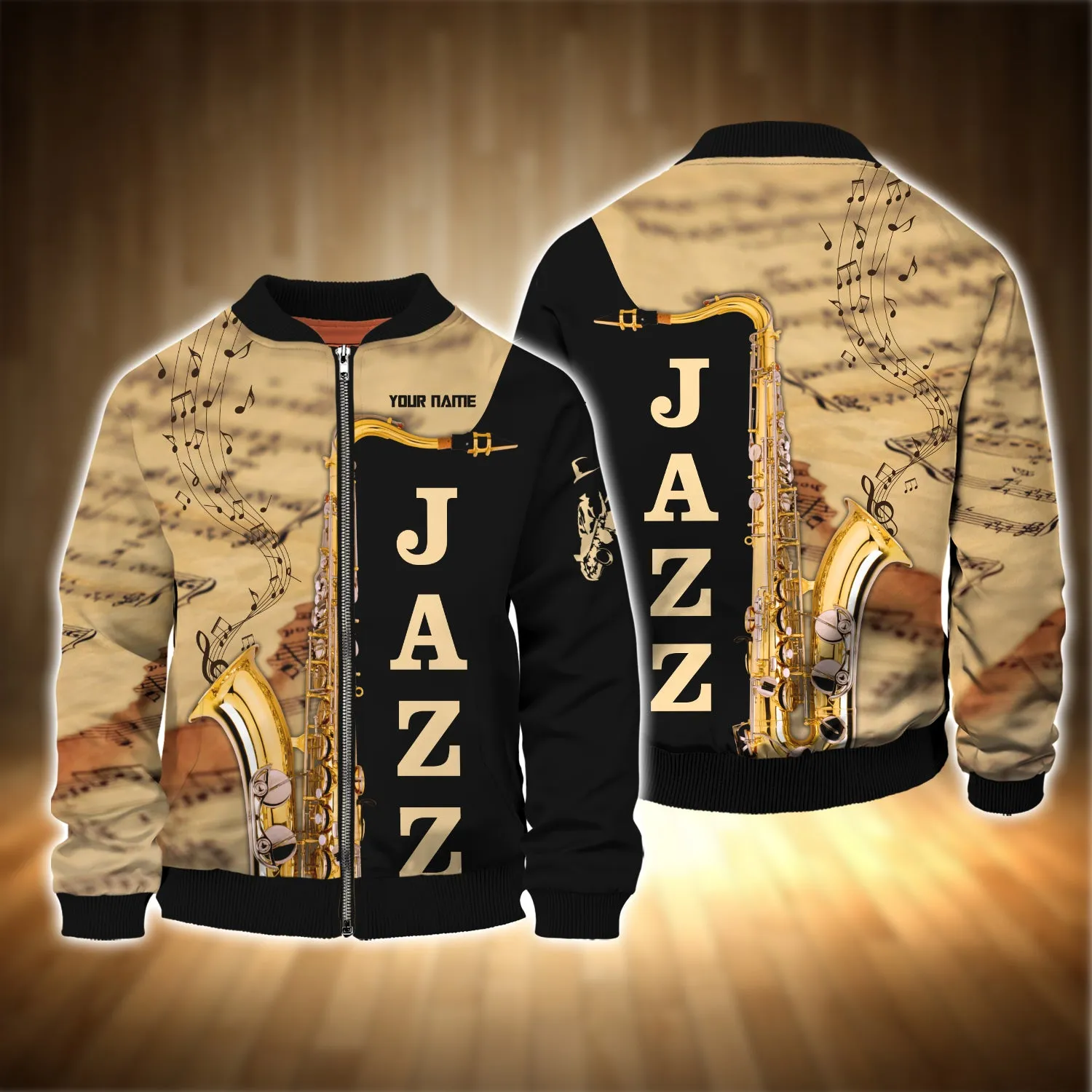 Saxophone Jazz Personalized Name 3D Full Print Shirts 03