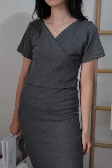 SCARLETT DRESS IN CHARCOAL