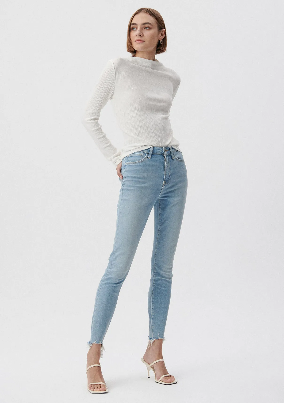 SERENAY Light Shaded Gold Shape Jean Pants
