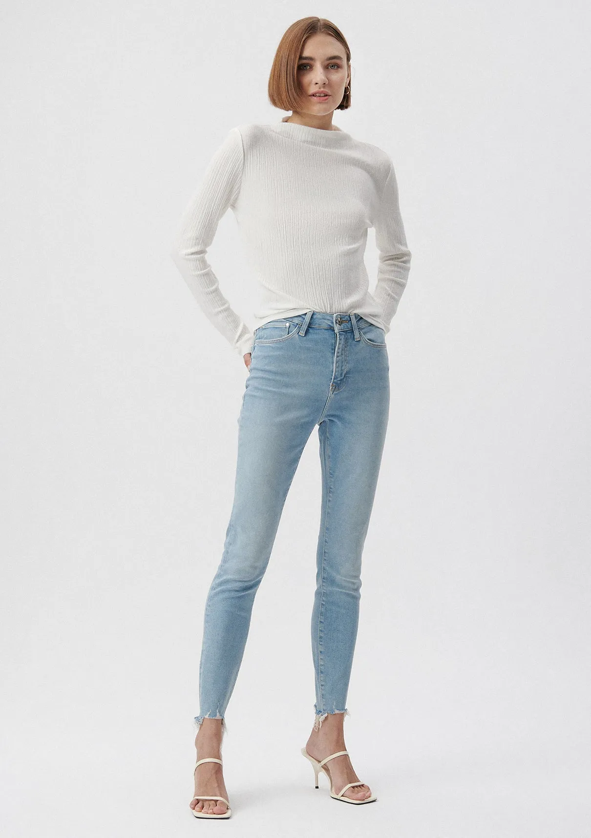 SERENAY Light Shaded Gold Shape Jean Pants