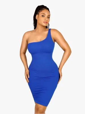 Shapewear One Shoulder Bodycon Mini Dress