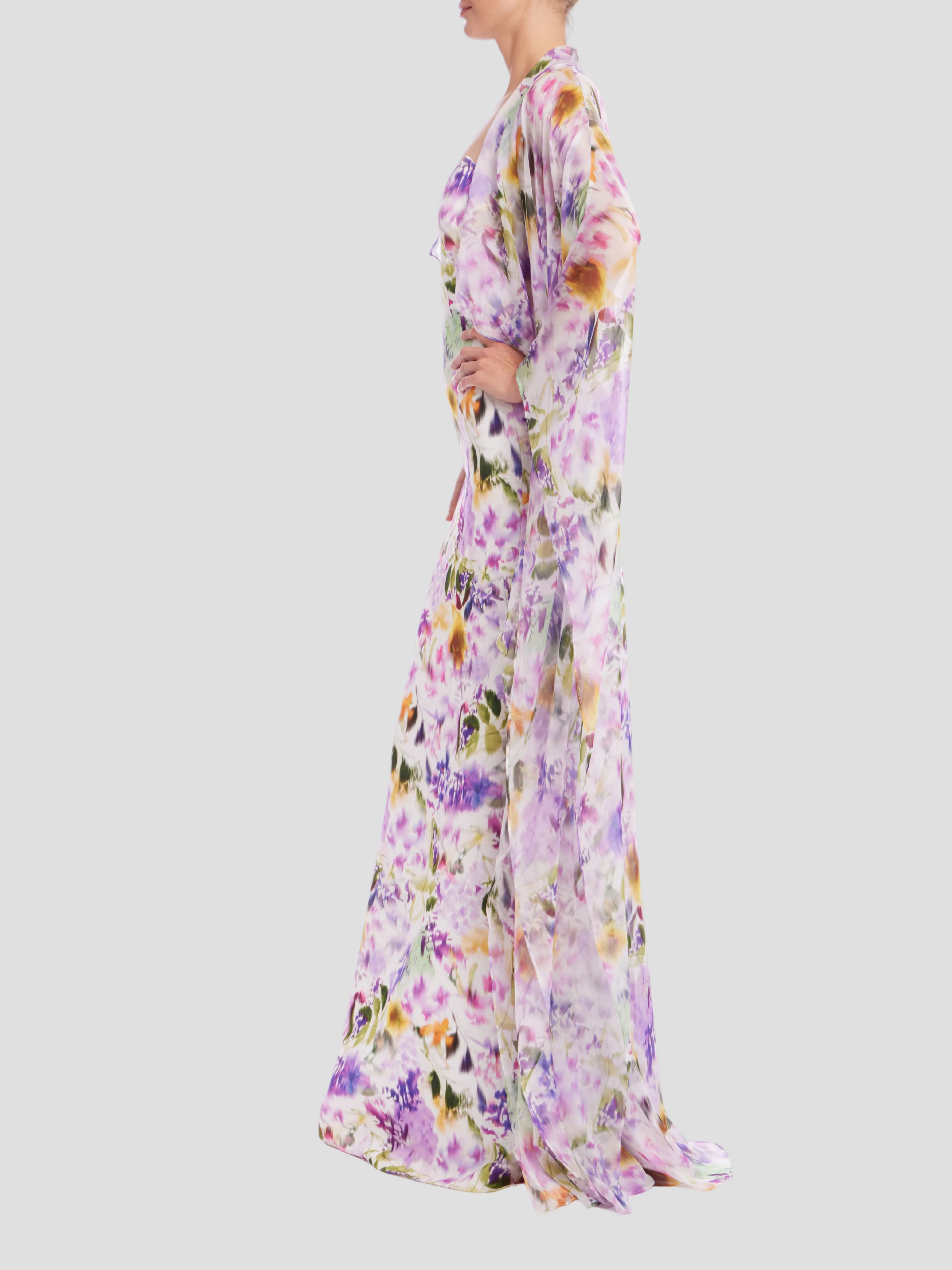 Sheer Duster with Dress in Lilac
