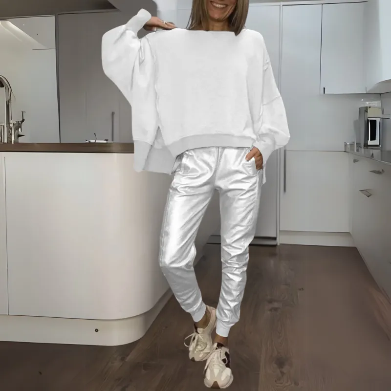 Sherah | Satin Sweater And Jogger Set