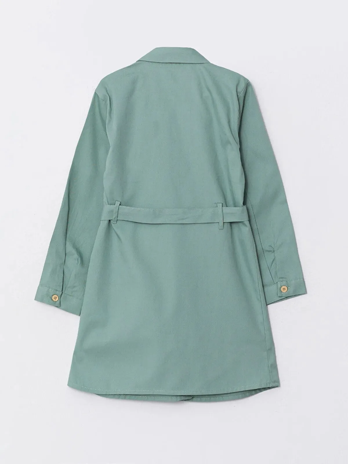 Shirt Collar Basic Long Sleeve Girls Dress