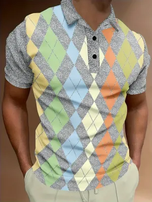 Short-sleeve Mason polo shirt in vintage color block