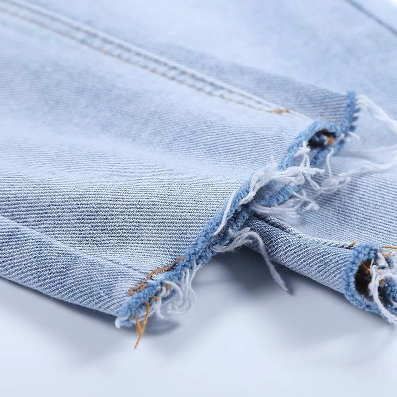 Shredded Hem Jeans