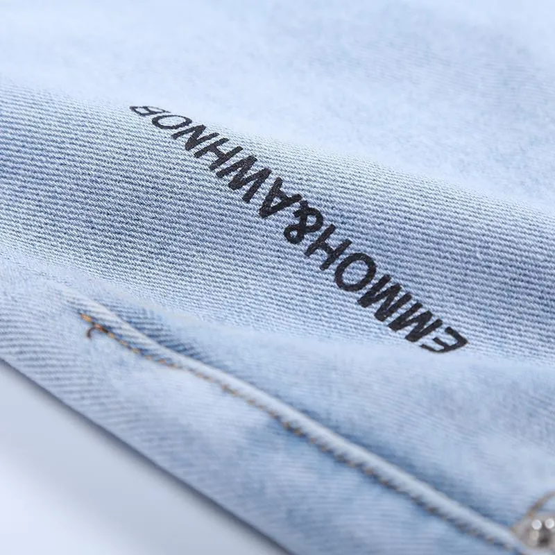 Shredded Hem Jeans