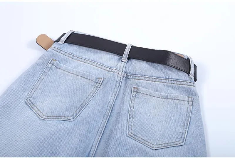 Shredded Hem Jeans