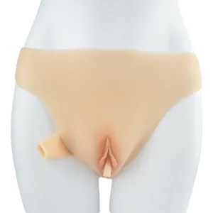 Silicone Pants Realistic Skin Briefs Pants with Fake Penetrable Vagina