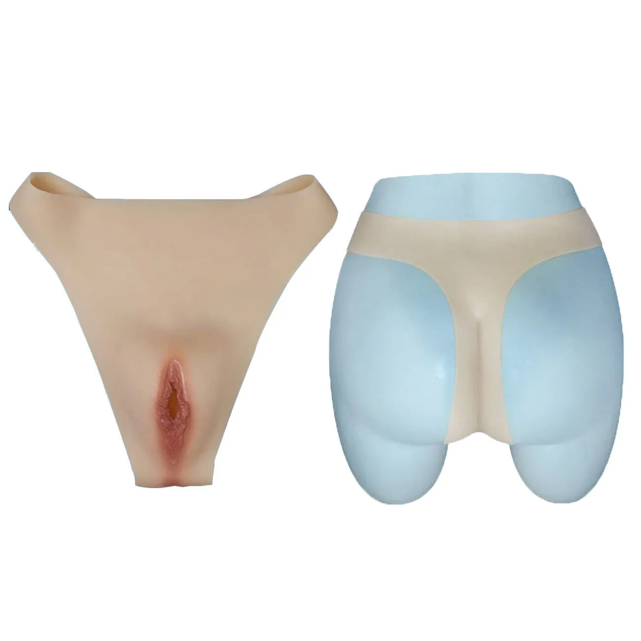 Silicone Pants Realistic Skin Briefs Pants with Fake Penetrable Vagina