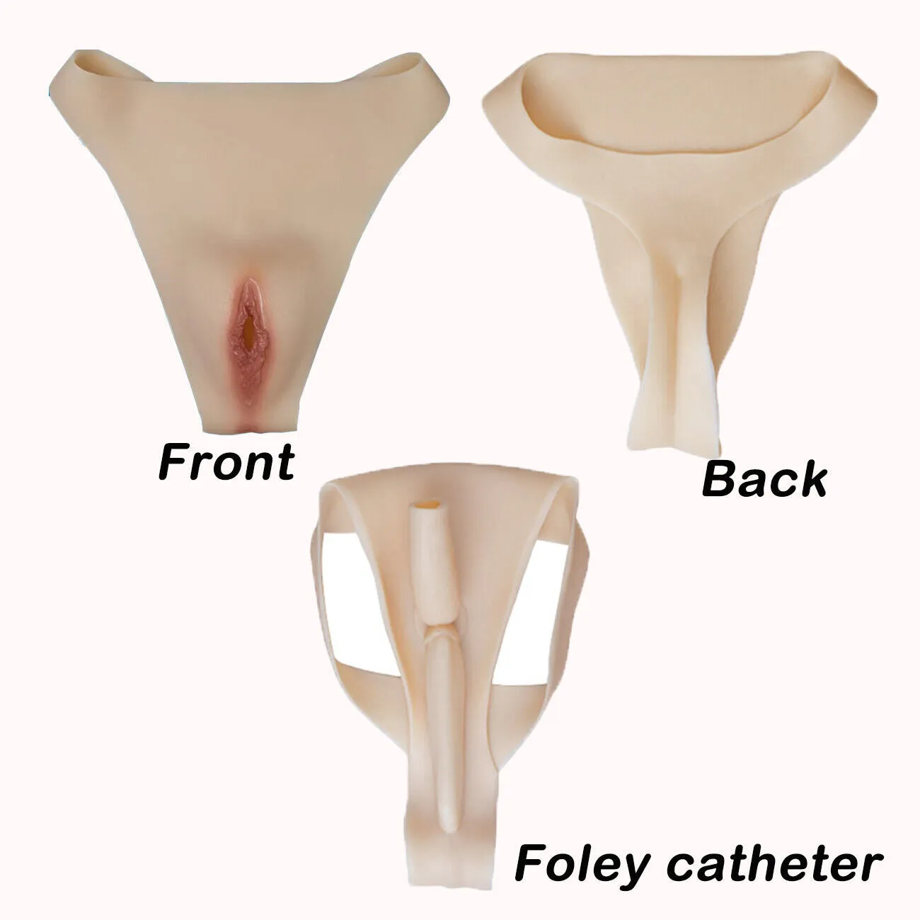 Silicone Pants Realistic Skin Briefs Pants with Fake Penetrable Vagina
