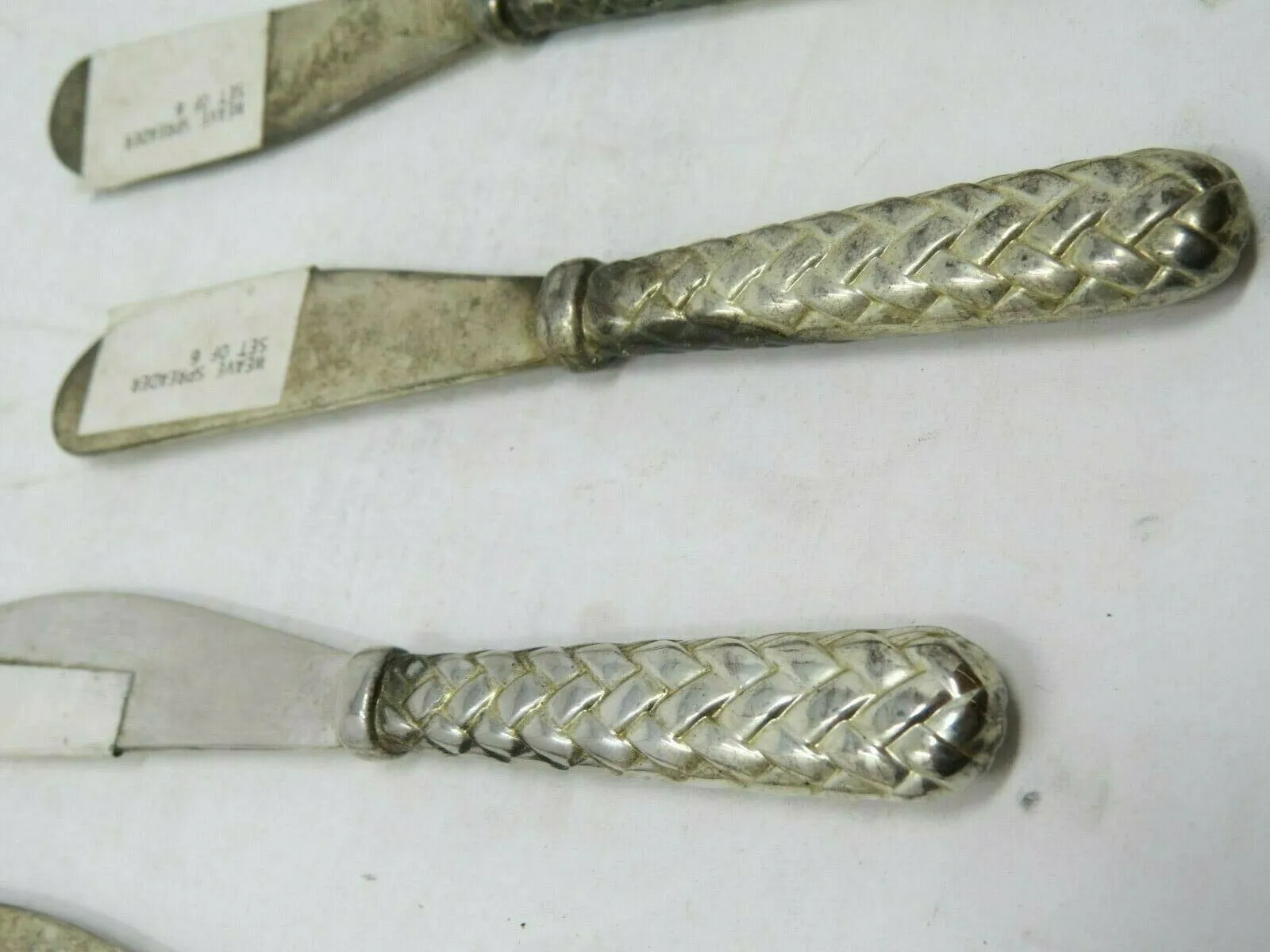 Silver-plated Set of 6 Godinger Woven Butter Spreaders AP15