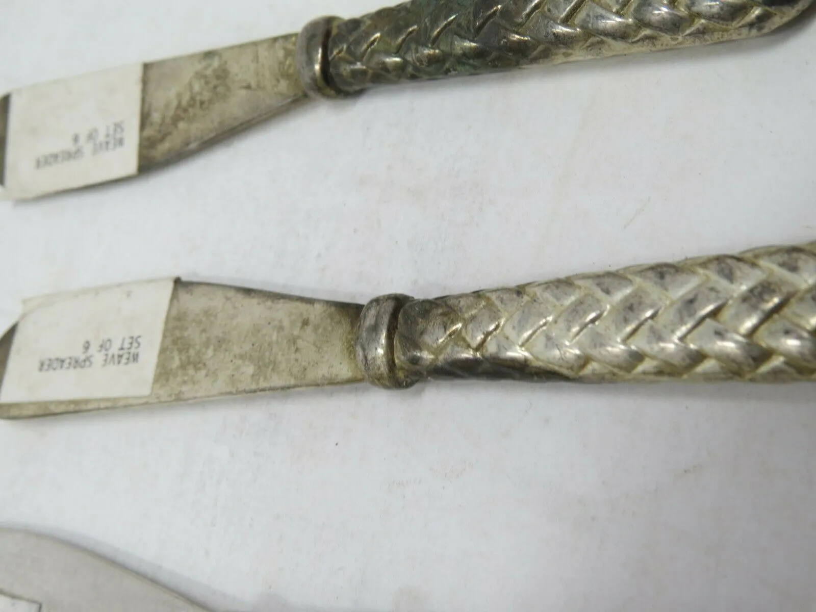 Silver-plated Set of 6 Godinger Woven Butter Spreaders AP15