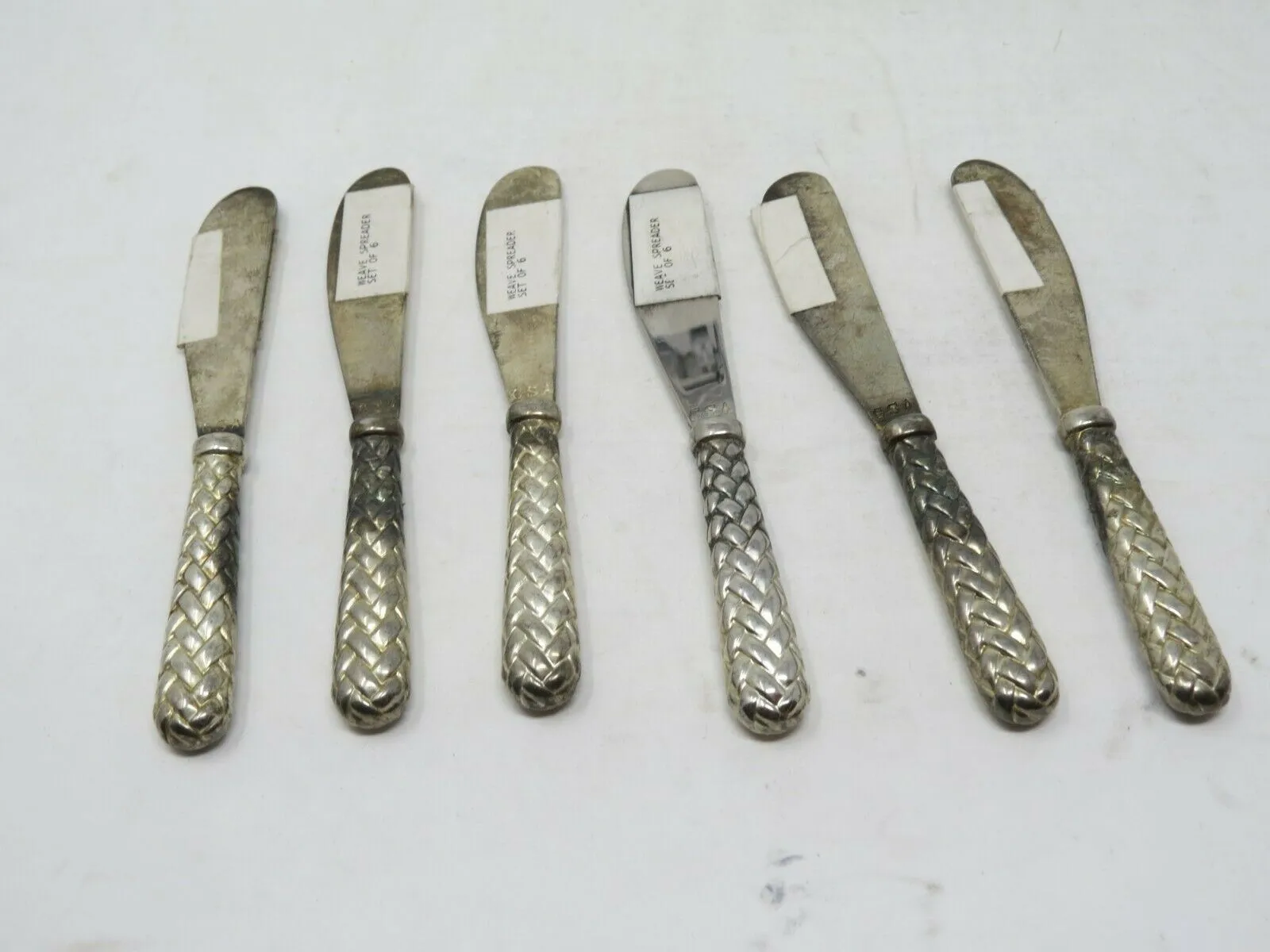 Silver-plated Set of 6 Godinger Woven Butter Spreaders AP15