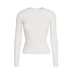 Skims Cotton Jersey Long Sleeve T-Shirt Marble