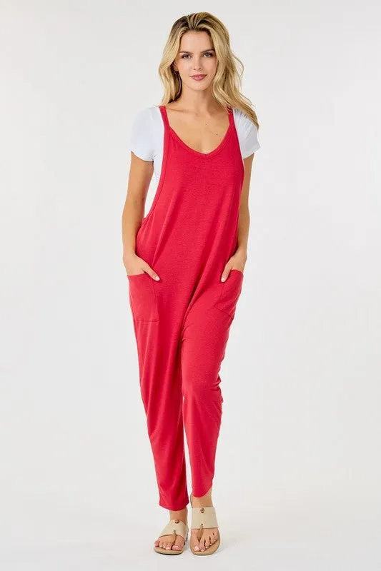 SLEEVELESS JUMPSUIT WITH Pockets