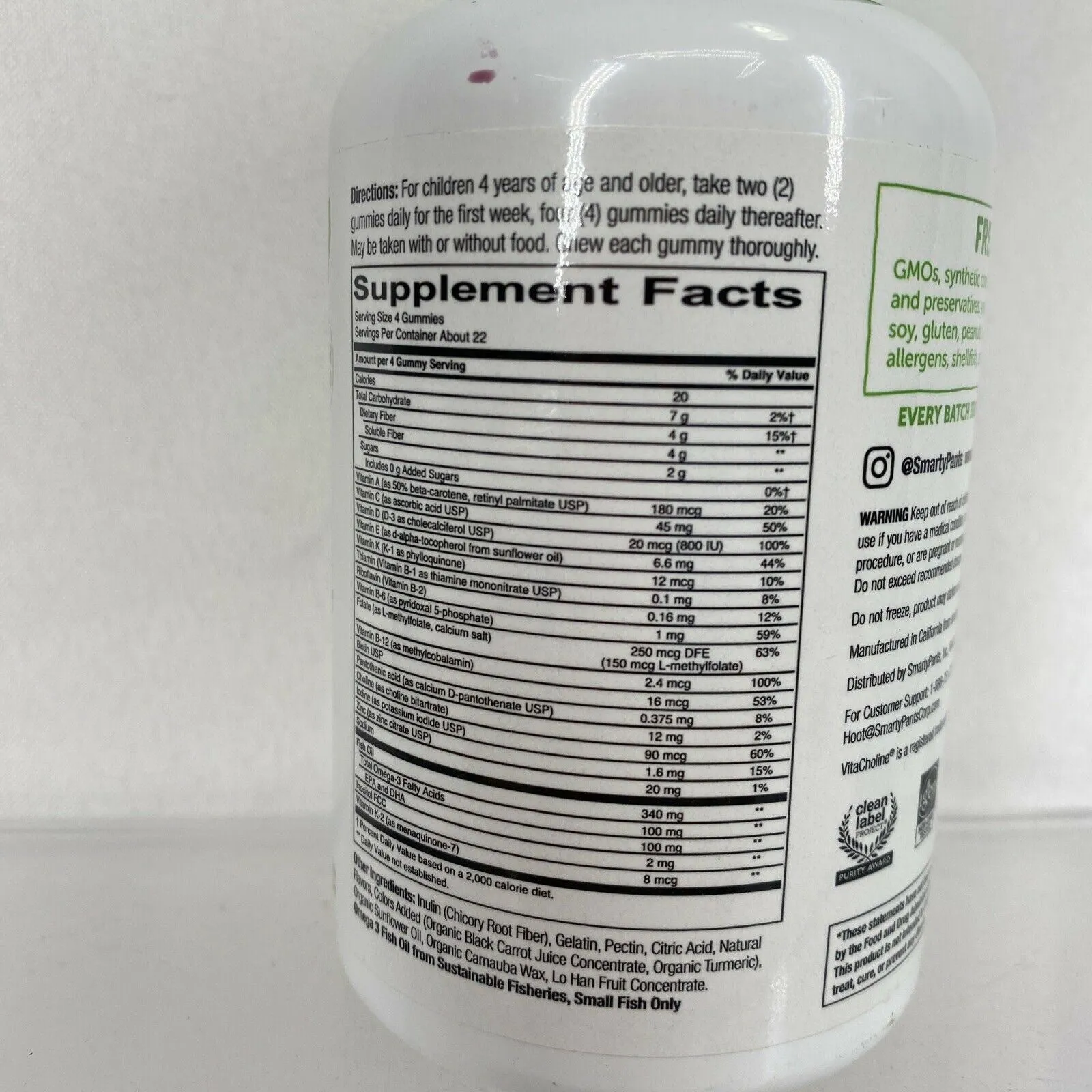 Smarty Pants - KIDS Formula & Fiber - 90 Gummies - Multi & Omega 3s - 8/222