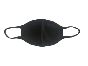 Solid Black Face Mask, Cotton, 2 layers, Washable, Reusable Mask, Tween Size