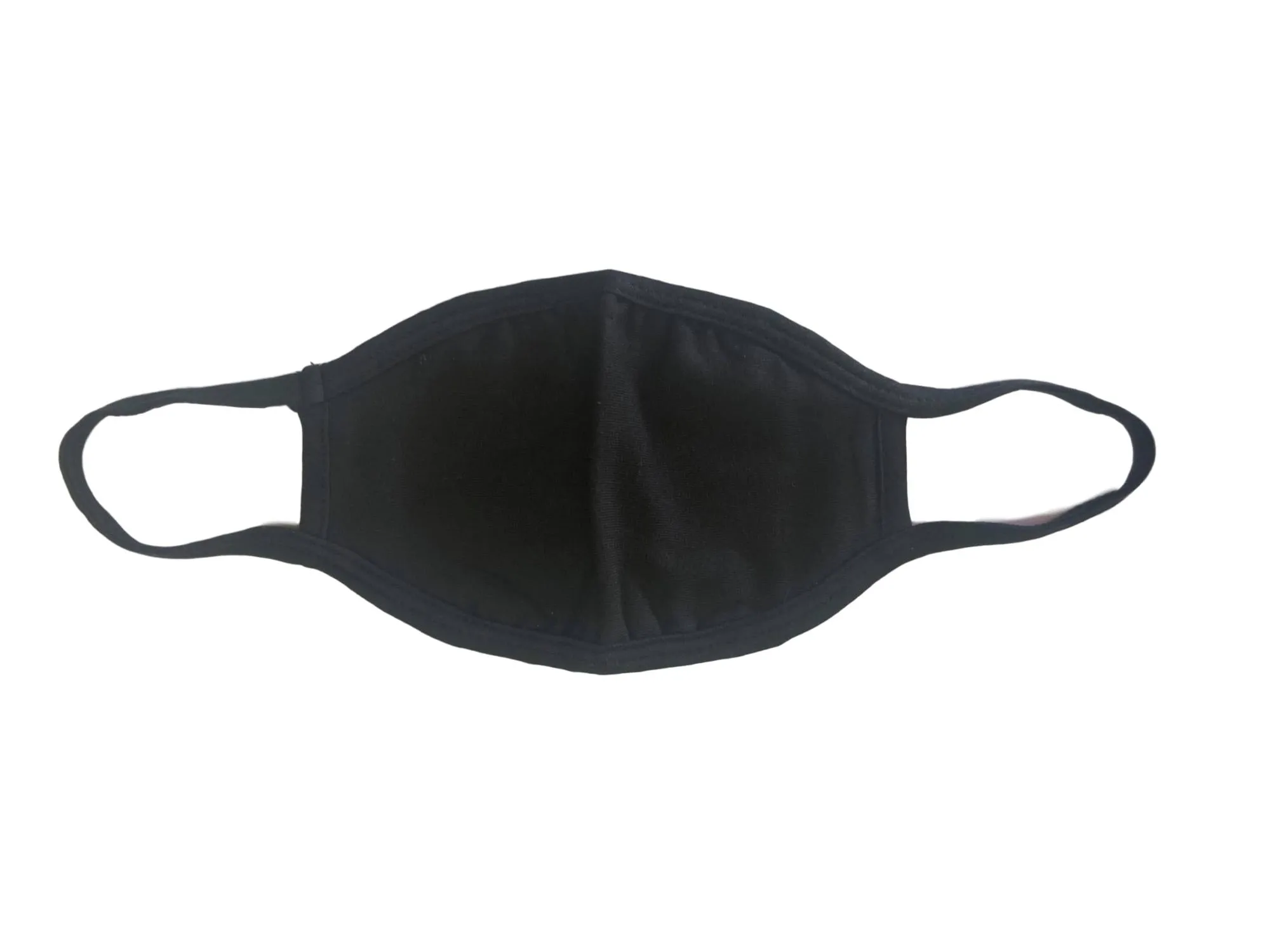 Solid Black Face Mask, Cotton, 2 layers, Washable, Reusable Mask, Tween Size