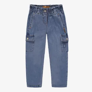 Souris Mini Paperbag Waist Stretch Denim Cargo Pants- Child