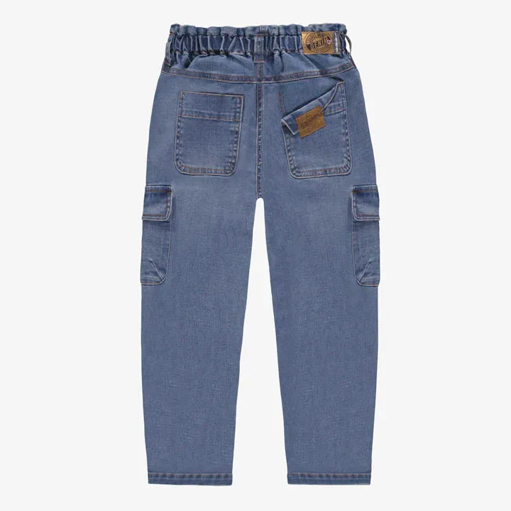Souris Mini Paperbag Waist Stretch Denim Cargo Pants- Child