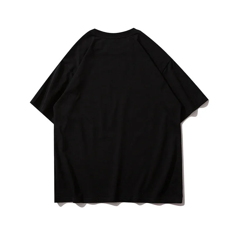 Summer Men'S And Women'S T-Shirts High Street Super Large Size Tide Loose Large Size Couple Short Sleeves