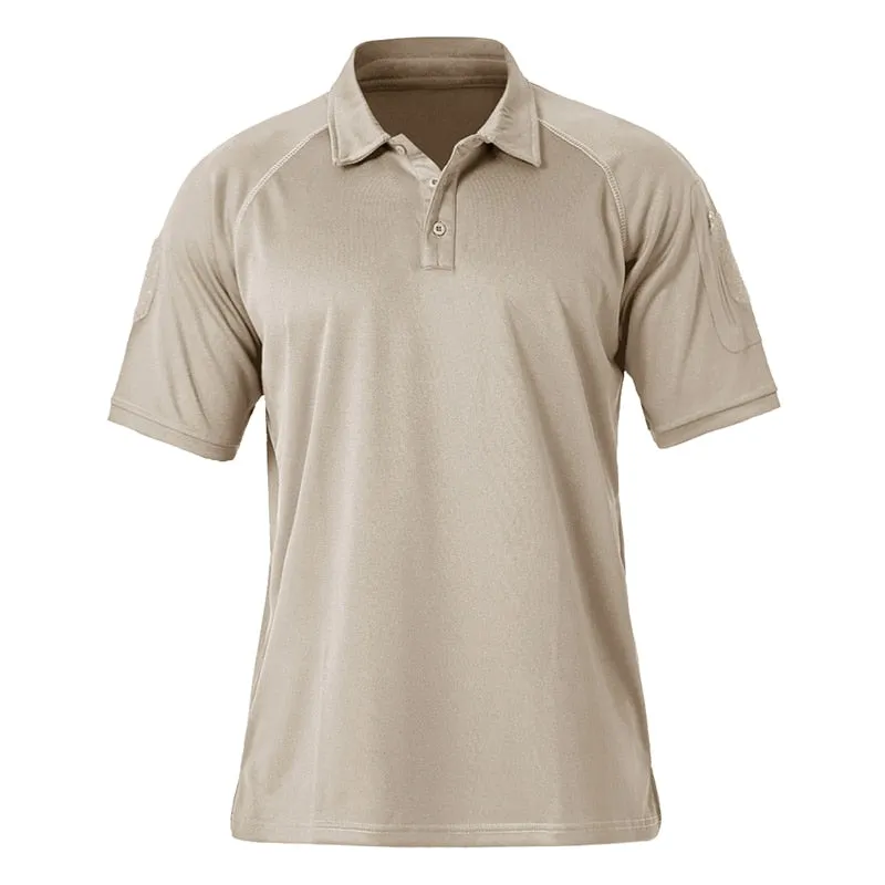 Summer Polo Shirts Men's Lightweight Botton Casual Golf Polos Breathable Military Tactical Polos Pullover Hike Clothing