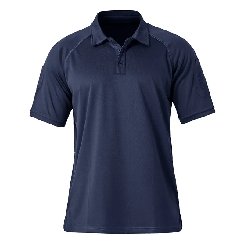 Summer Polo Shirts Men's Lightweight Botton Casual Golf Polos Breathable Military Tactical Polos Pullover Hike Clothing