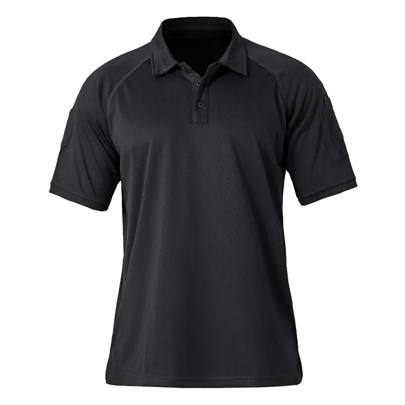 Summer Polo Shirts Men's Lightweight Botton Casual Golf Polos Breathable Military Tactical Polos Pullover Hike Clothing