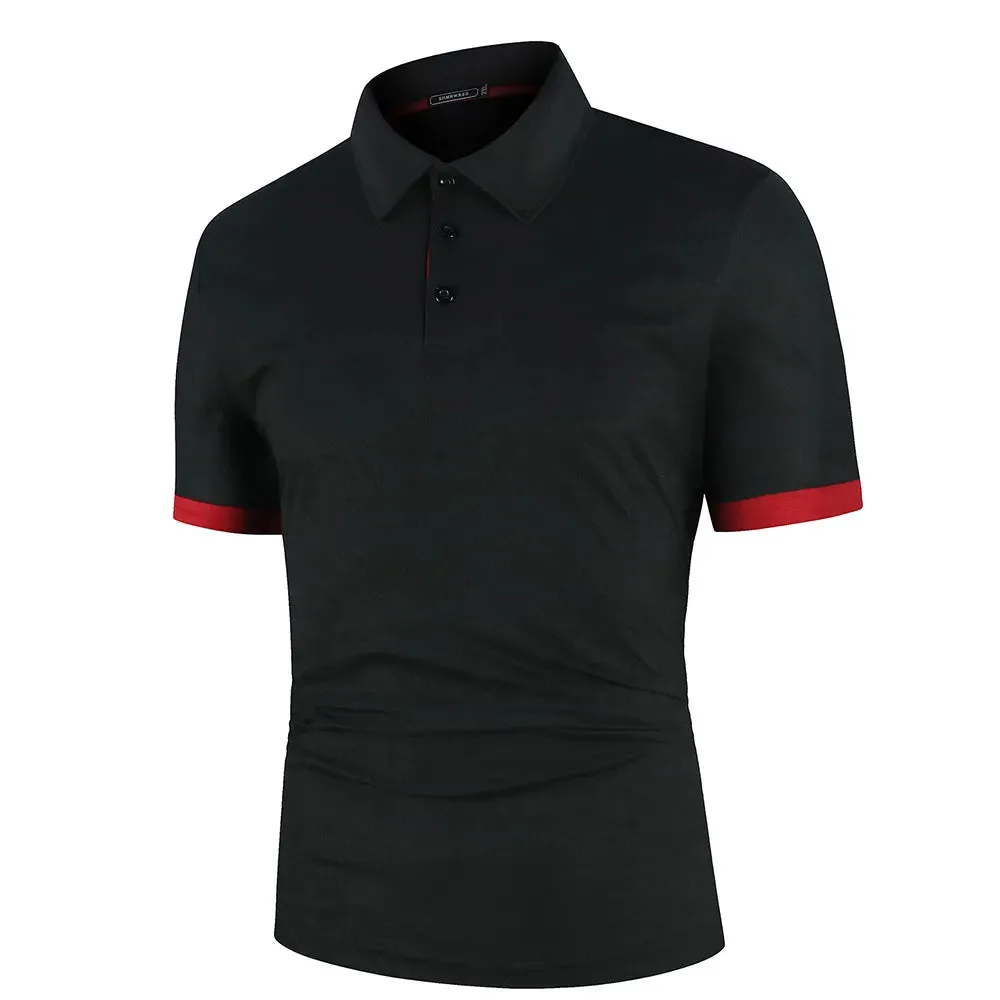 Summer Streetwear Contrast Polo Set