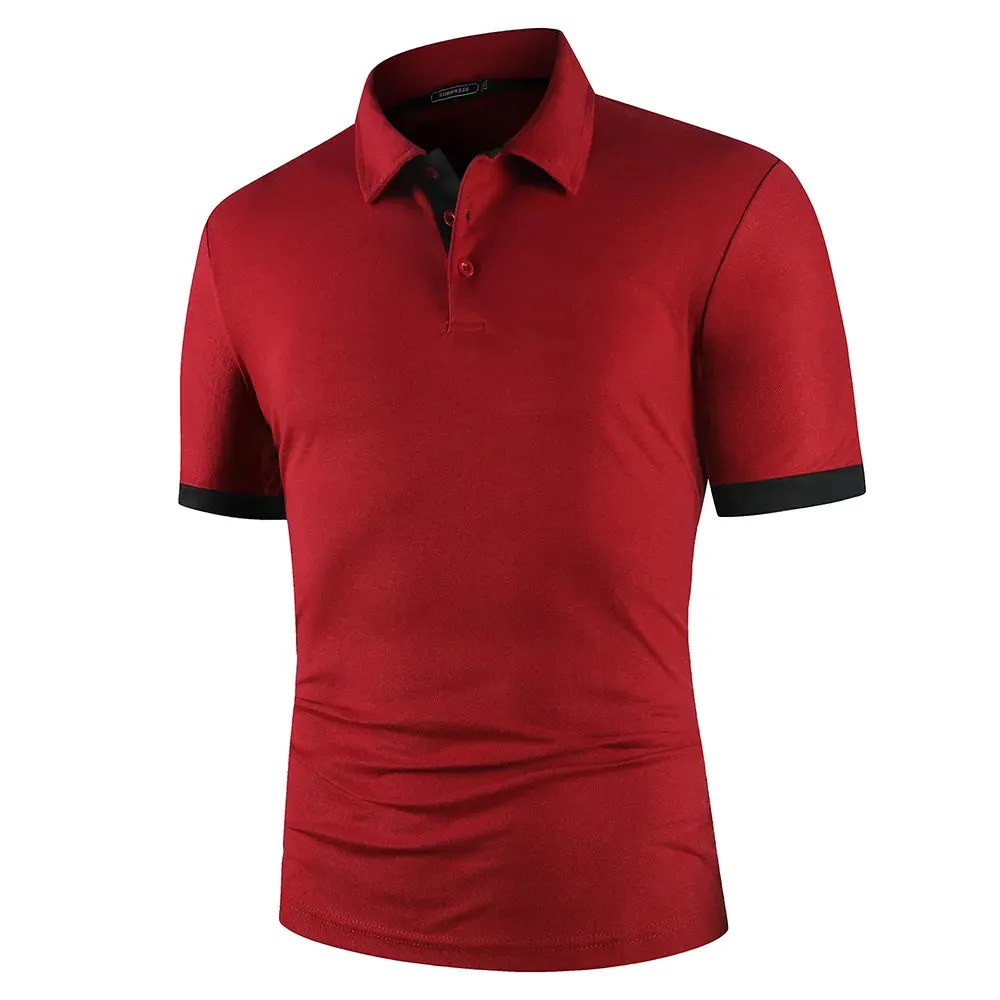 Summer Streetwear Contrast Polo Set