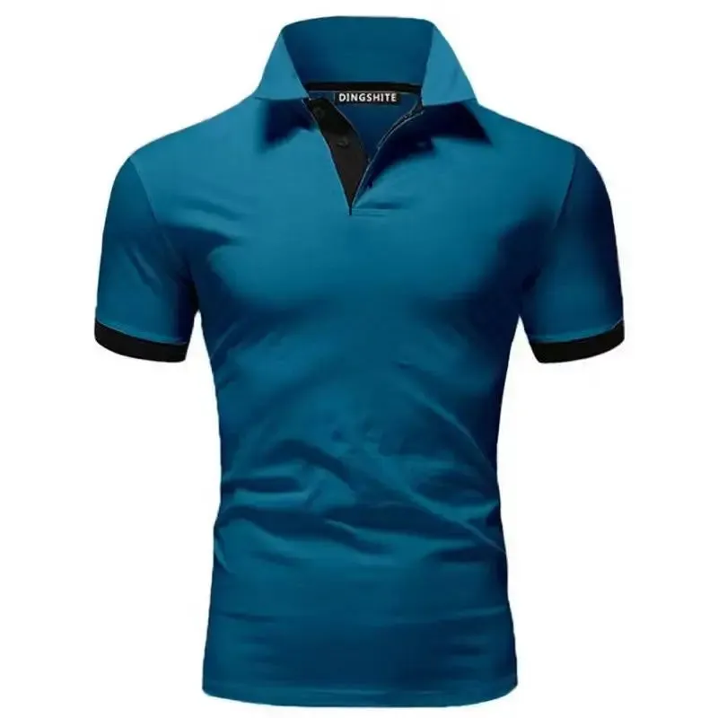 Summer Streetwear Contrast Polo Set