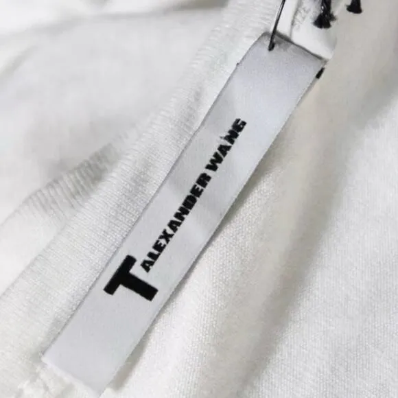 T by Alexander Wang Crew Neck Muscle Tank T Shirt Dress White NWT L