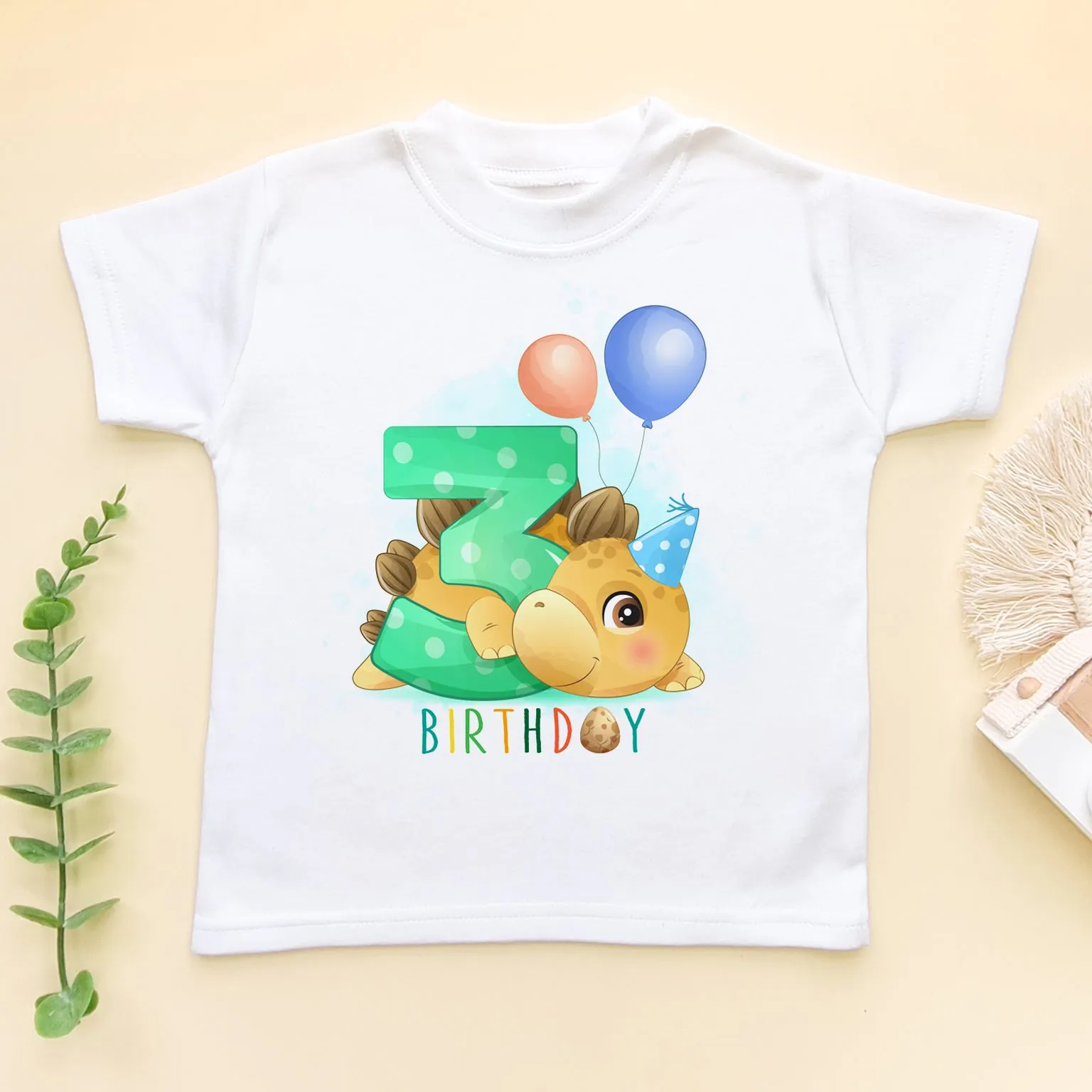 Third Birthday Dino T Shirt