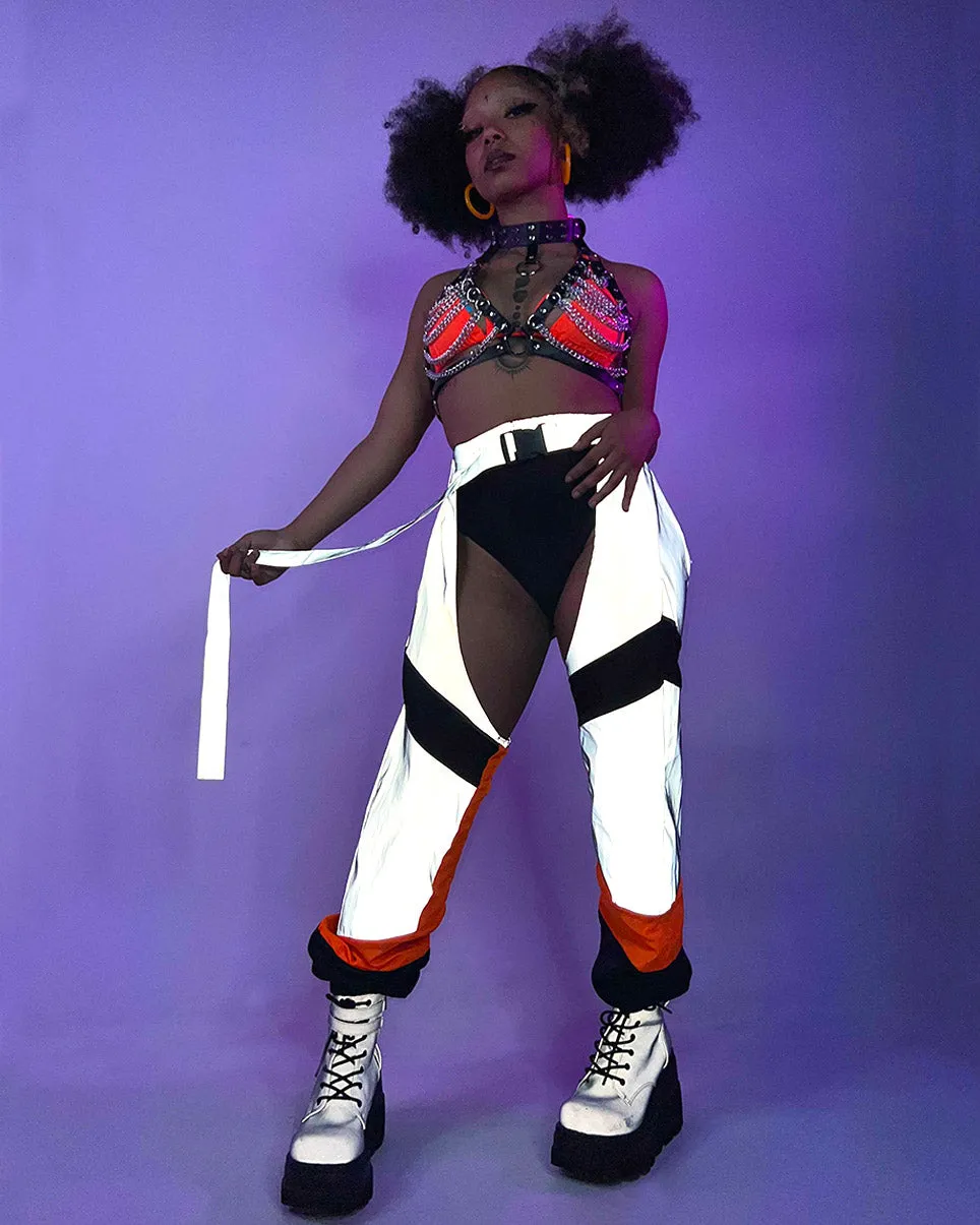 Trip the Light Orange Reflective Chaps