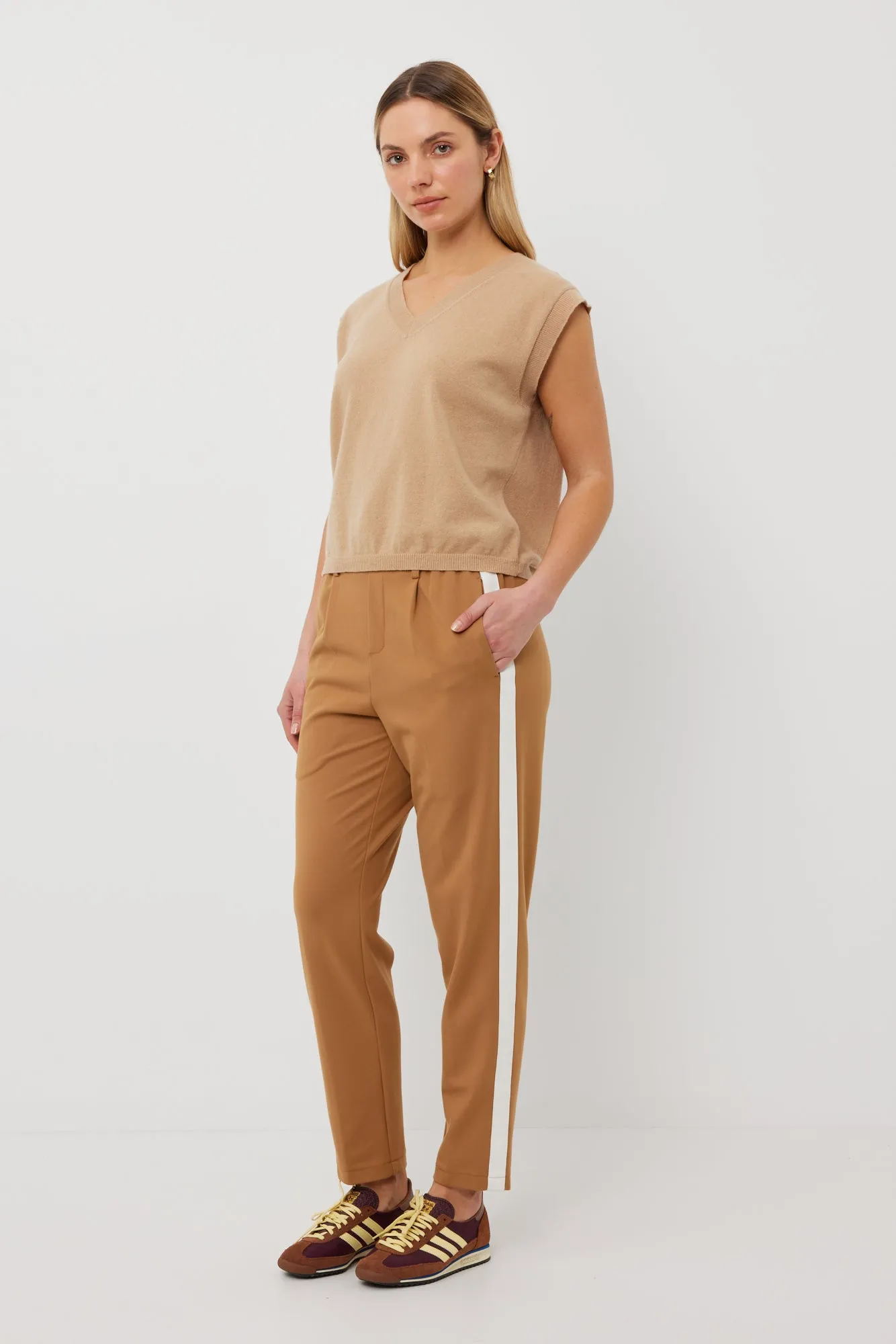 Tuesday Bobbie Pants  - Caramel /White