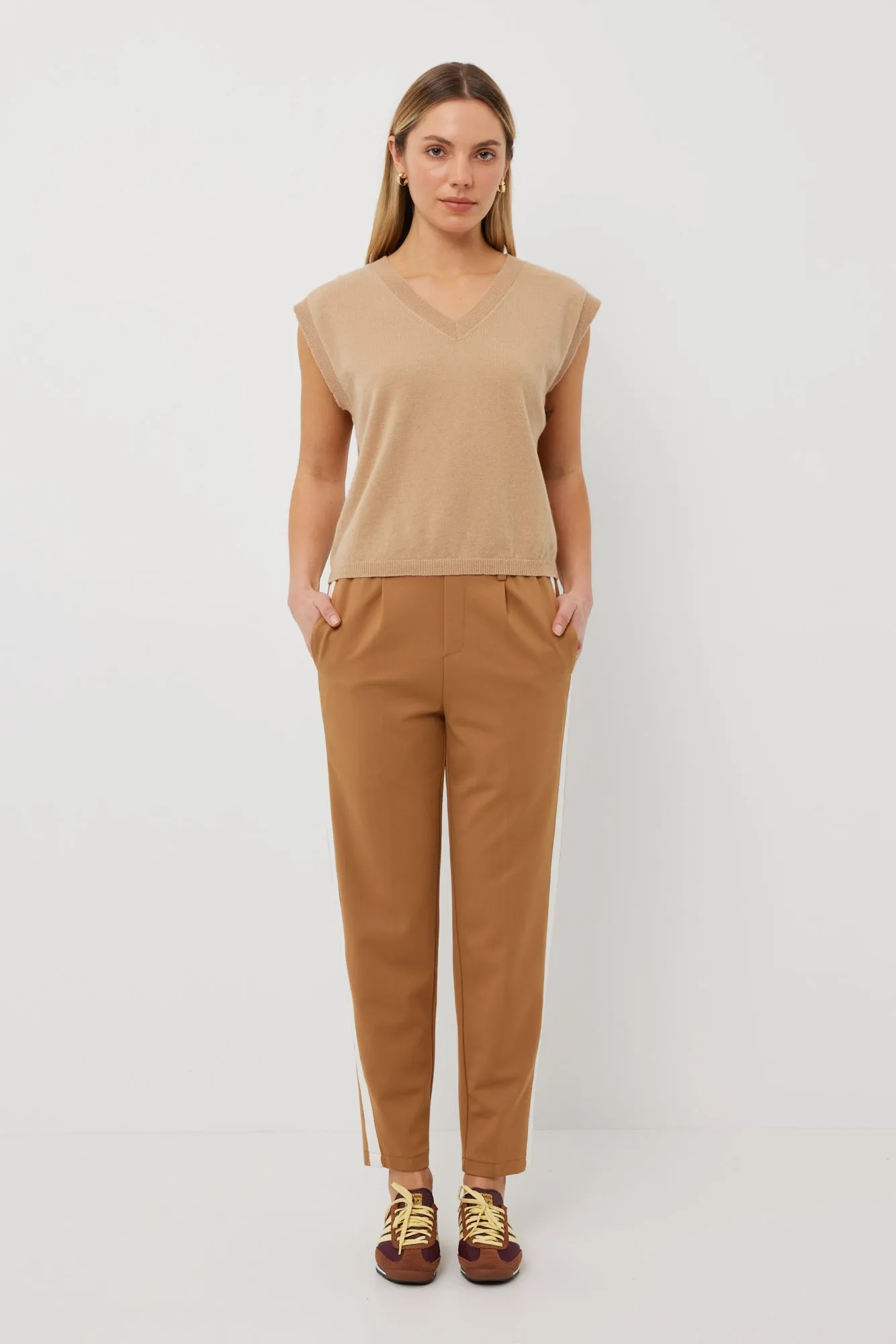Tuesday Bobbie Pants  - Caramel /White